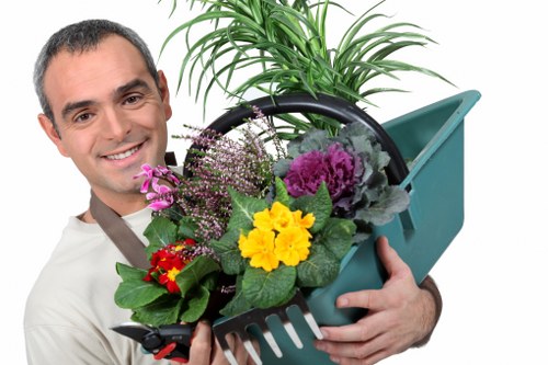Brent Cross gardener improving a commercial outdoor area